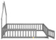 Gewnee Full House-Shaped Headboard Floor Bed with Fence