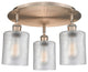 Cobbleskill 3 Light Flush Mount, Antique Copper, Clear