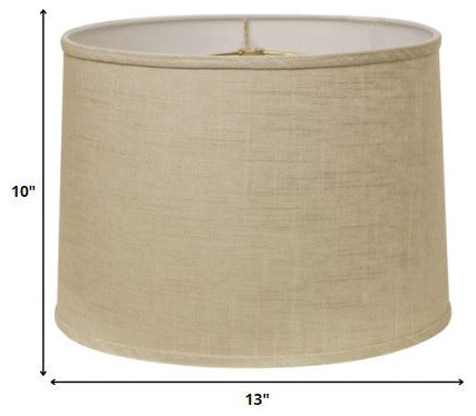 13" Light Wheat Throwback Drum Linen Lampshade