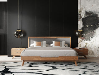 Nova Domus Soria Gray and Walnut Bed, California King