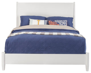 Flynn Mid Century Modern California King Panel Bed, White