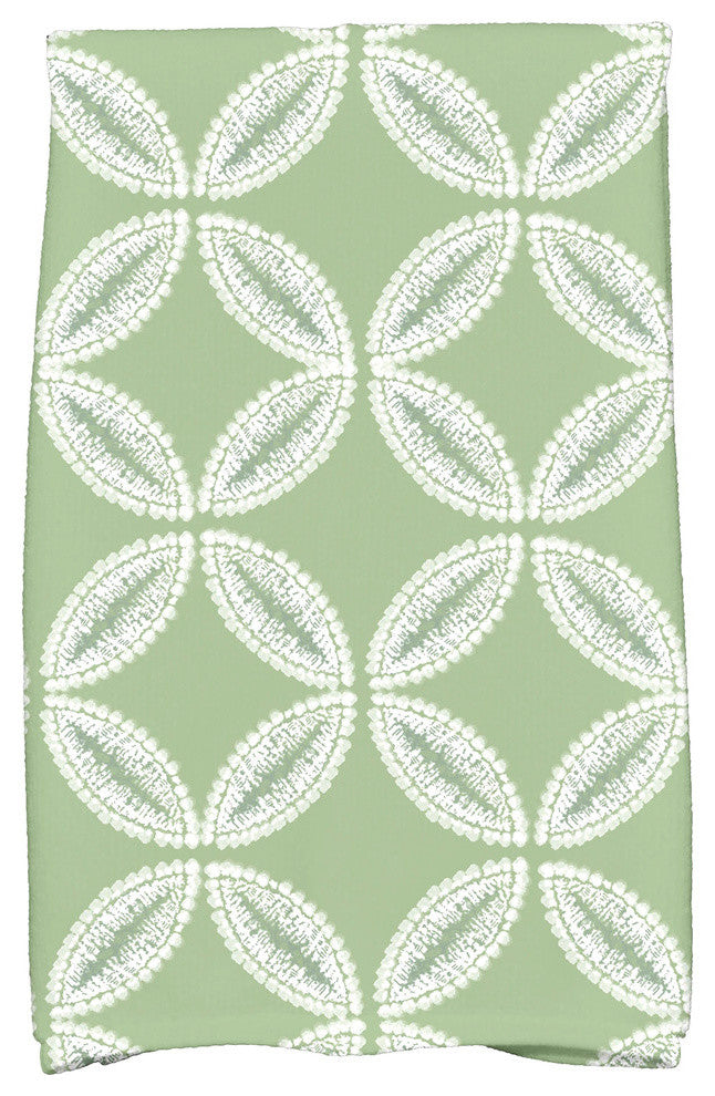 Tidepool, Geometric Print Kitchen Towel, Green