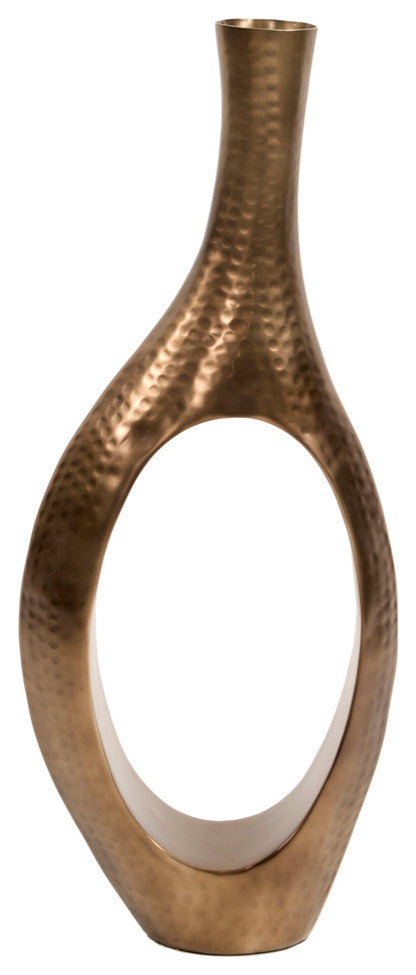 Asymmetrical Aluminum Bronze Vase Large