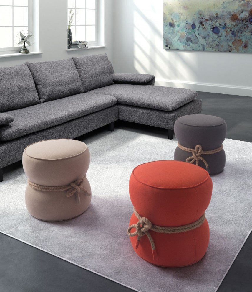 Gray Cinch Ottoman