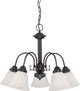 Ballerina 5 Light 24" Chandelier With Frosted White Glass