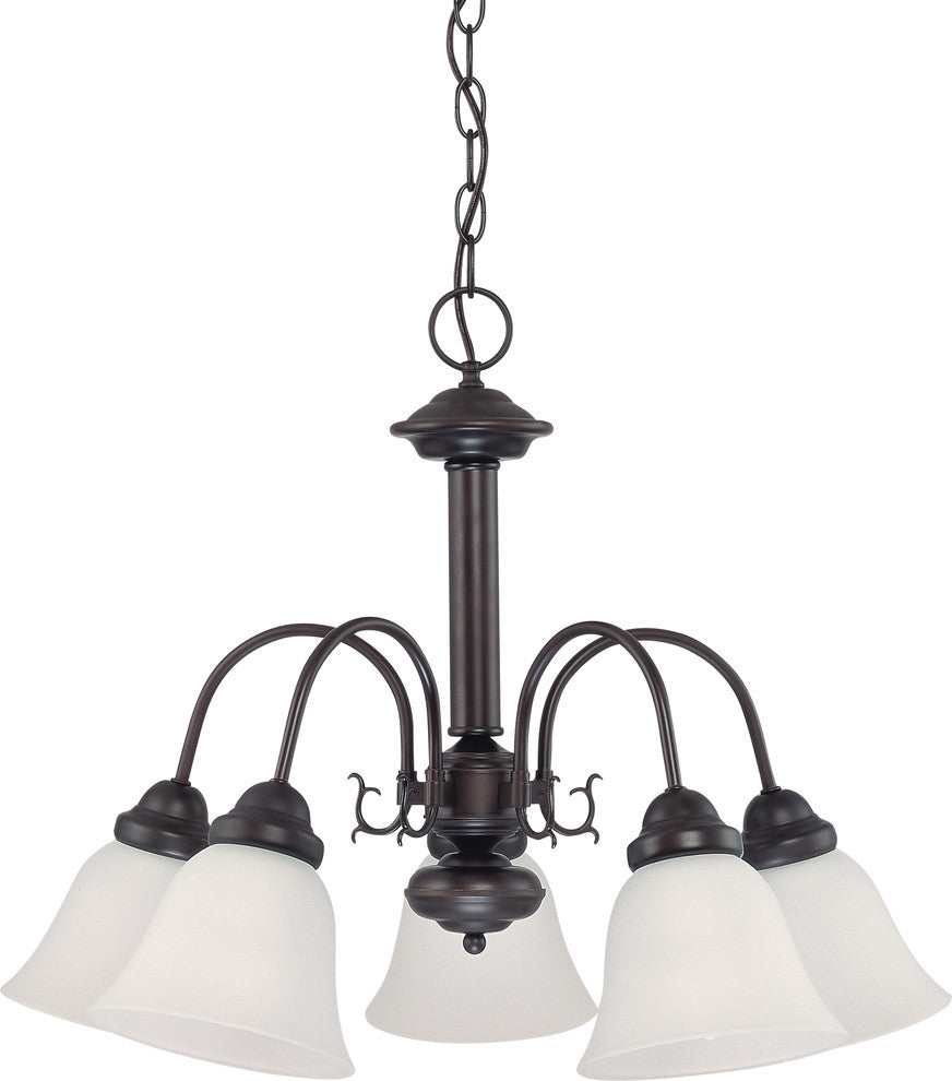 Ballerina 5 Light 24" Chandelier With Frosted White Glass