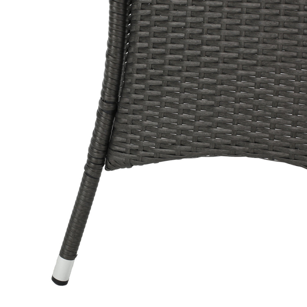 GDF Studio Colonial Outdoor Gray Wicker Square Dining Table
