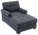 Alexent Calma Modern Linen Fabric Indoor Chaise Lounge in Gray