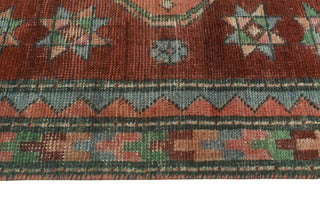 Vintage Distressed Husniye Burgundy/Rust Runner, 4'3 x 9'0