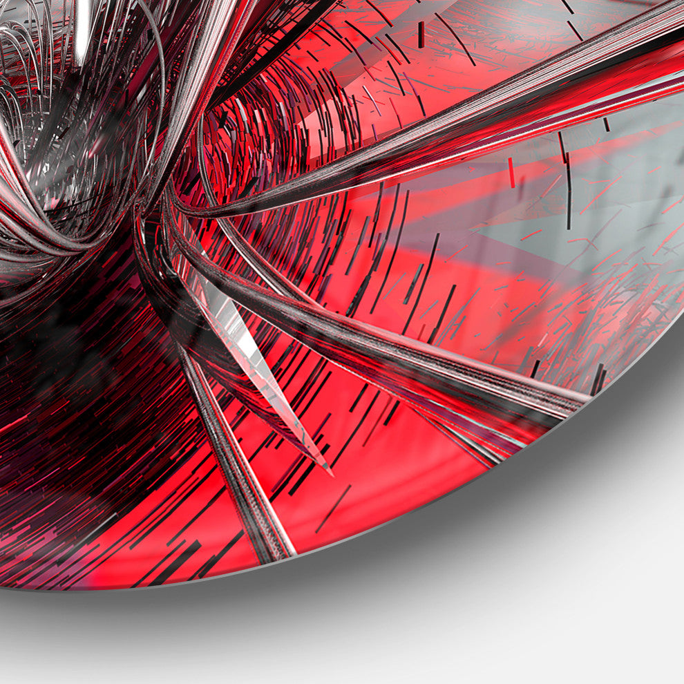 Designart 'Fractal 3D Deep into Middle' Abstract Art Circle Metal Wall Art, Disc