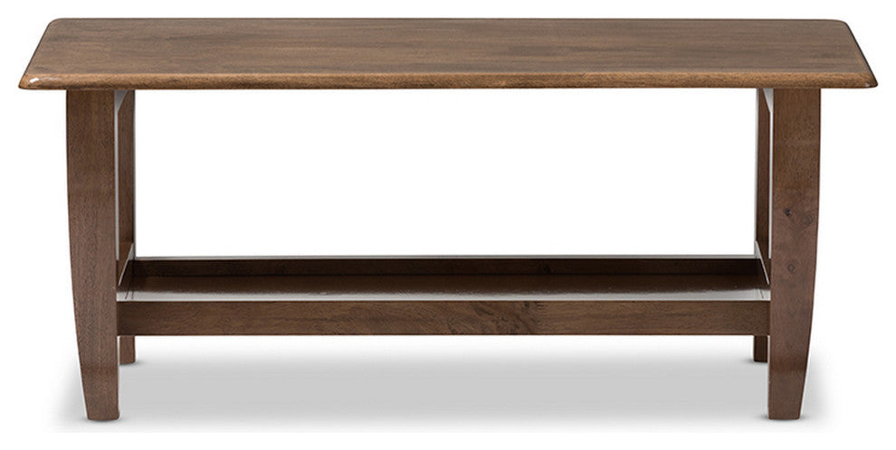 Urban Designs Pierce Mid-Century Modern Walnut Finished Brown Wood Coffee Table