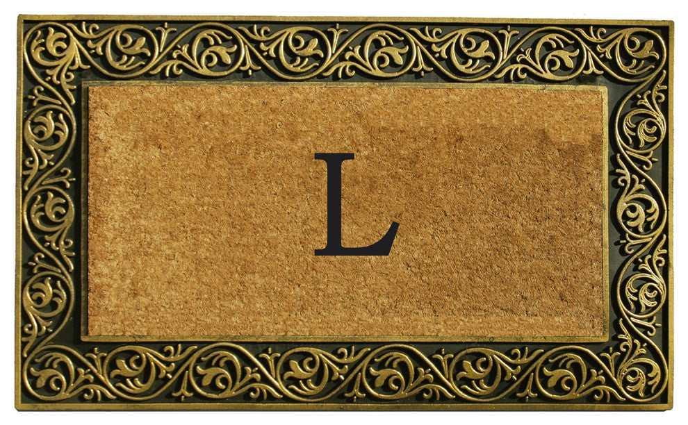 Prestige Gold Monogram Doormat 18"x30", Letter L