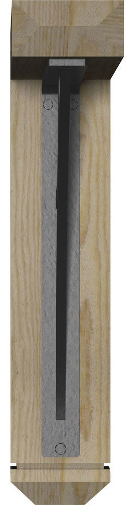 Galveston Arts and Crafts Ironcrest Bracket Single, 4"x16"x19", 2" Thick