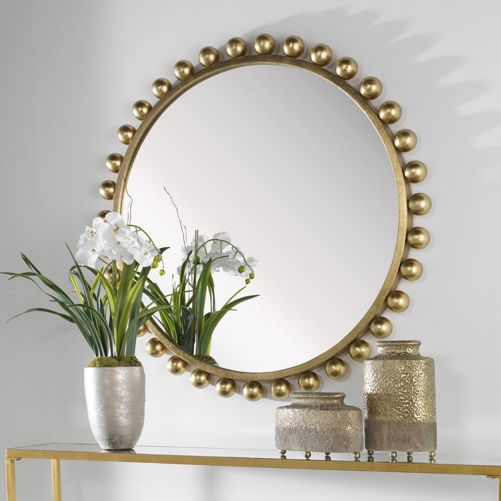 Uttermost Cyra Gold Round Mirror 09695