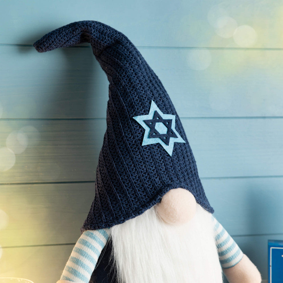 25.5"H Fabric Hanukkah Gnome Standing Decor
