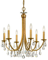 Crystorama Lighting Group 8826-CL-MWP Bridgehampton 6 Light 26"W - Antique Gold