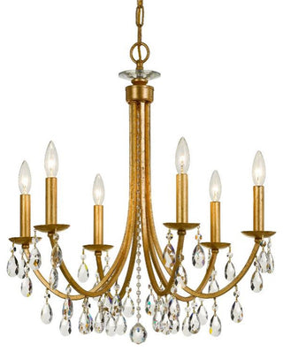 Crystorama Lighting Group 8826-CL-MWP Bridgehampton 6 Light 26"W - Antique Gold