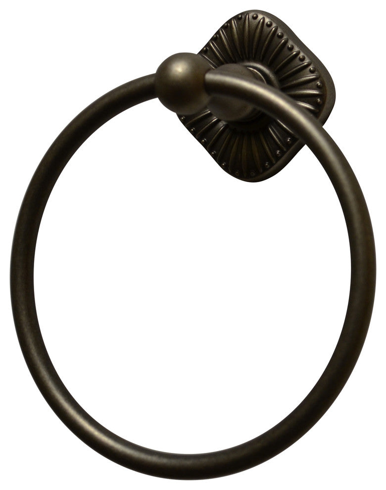Prescott Towel Ring, Aged Pewter
