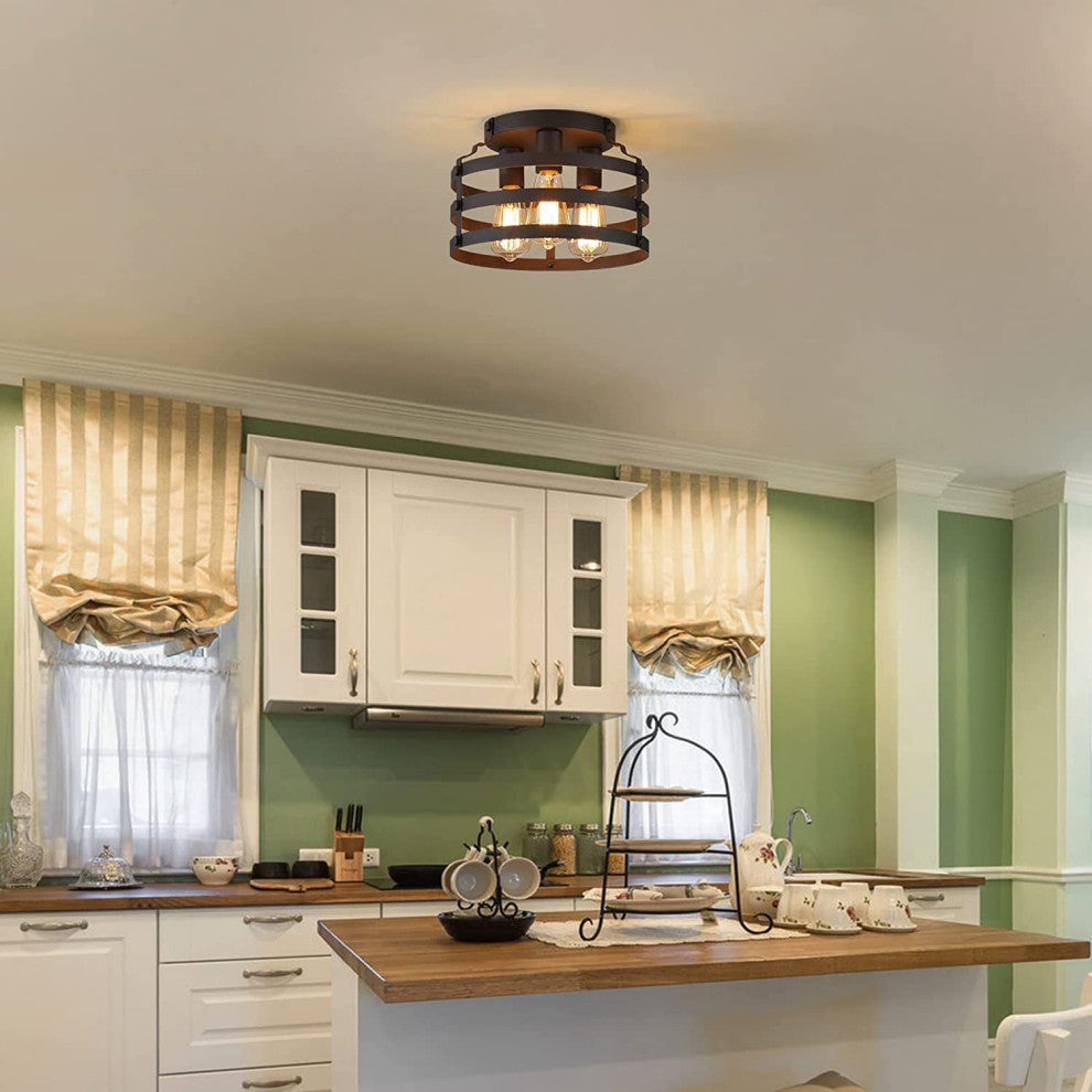3 Light Farmhouse Ceiling Light Fixtures Farmhouse Black Industrial Ceiling Lamp