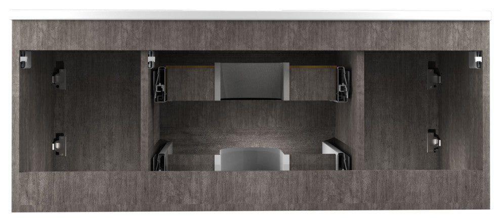Conques 48" Wall Mount Bathroom Vanity Set, Rich Gray