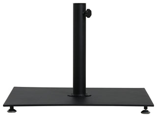 Fiji Patio Umbrella and Base, White, Matte Black Pole, Matte Black Belize Base