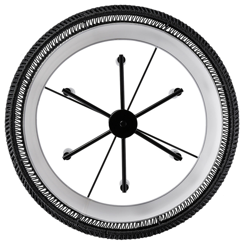 Golden Lighting 6806-6 Everly 6 Light 28"W Drum Chandelier - Matte Black /