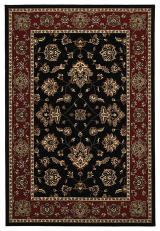 Oriental Weavers Ariana Collection Black/Red Floral Indoor Area Rug 5'3"X7'9"