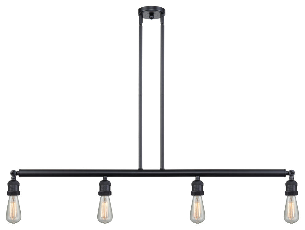 Innovations 214-BK Bare Bulb 4 Light Island Light, Matte Black