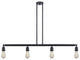 Innovations 214-BK Bare Bulb 4 Light Island Light, Matte Black