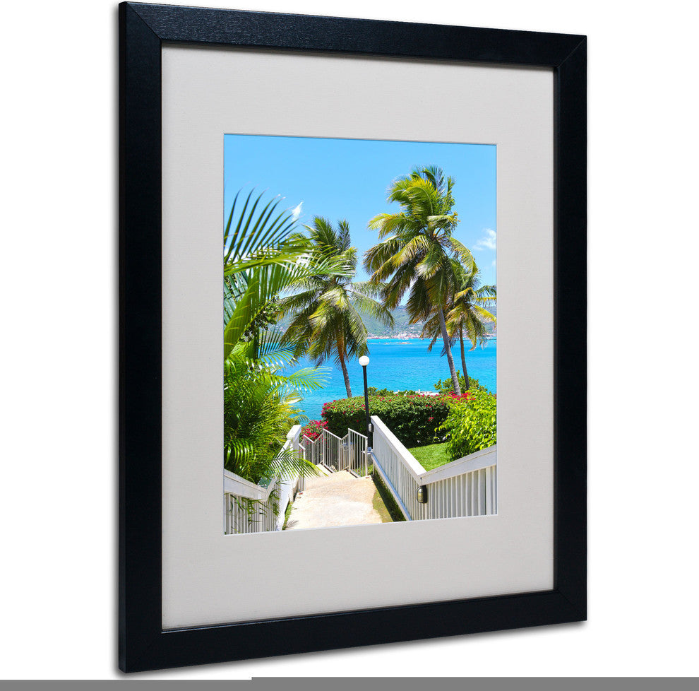 'Virgin Islands 3' Matted Framed Canvas Art by CATeyes