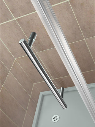 Kinkade 29.75"-30.25"x72" Frameless Hinged Shower Door, Chrome