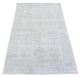 Lace Ivory Stone Washed Peshawar Faded Out Wool Hand Knotted Rug, 3'10"x5'8"
