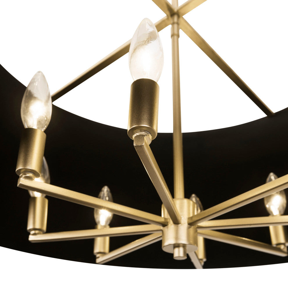 Coco 8-Lt  Pendant - Matte Black/French Gold