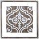 Wooden Gray and Beige Ethnic Tile Wall Plaque