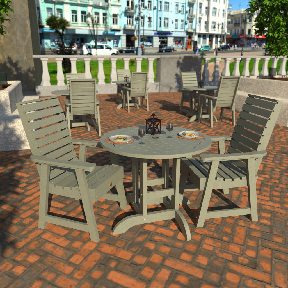 Glennville 3-Piece Round Dining Set, Weathered Acorn, Eucalyptus