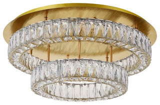 Mali LED Light Gold Flush Mount Clear Royal Cut Crystal