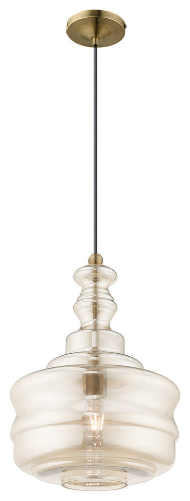 Livex Lighting Antique Brass 1-Light Mini Pendant