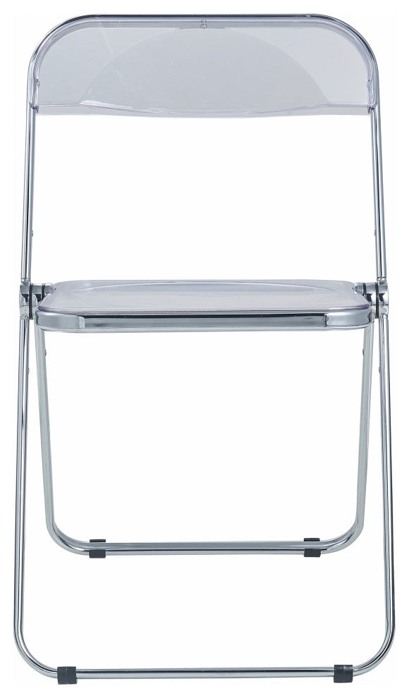 LeisureMod Lawrence 7-Piece Dining Set With Chairs and Dining Table, Clear