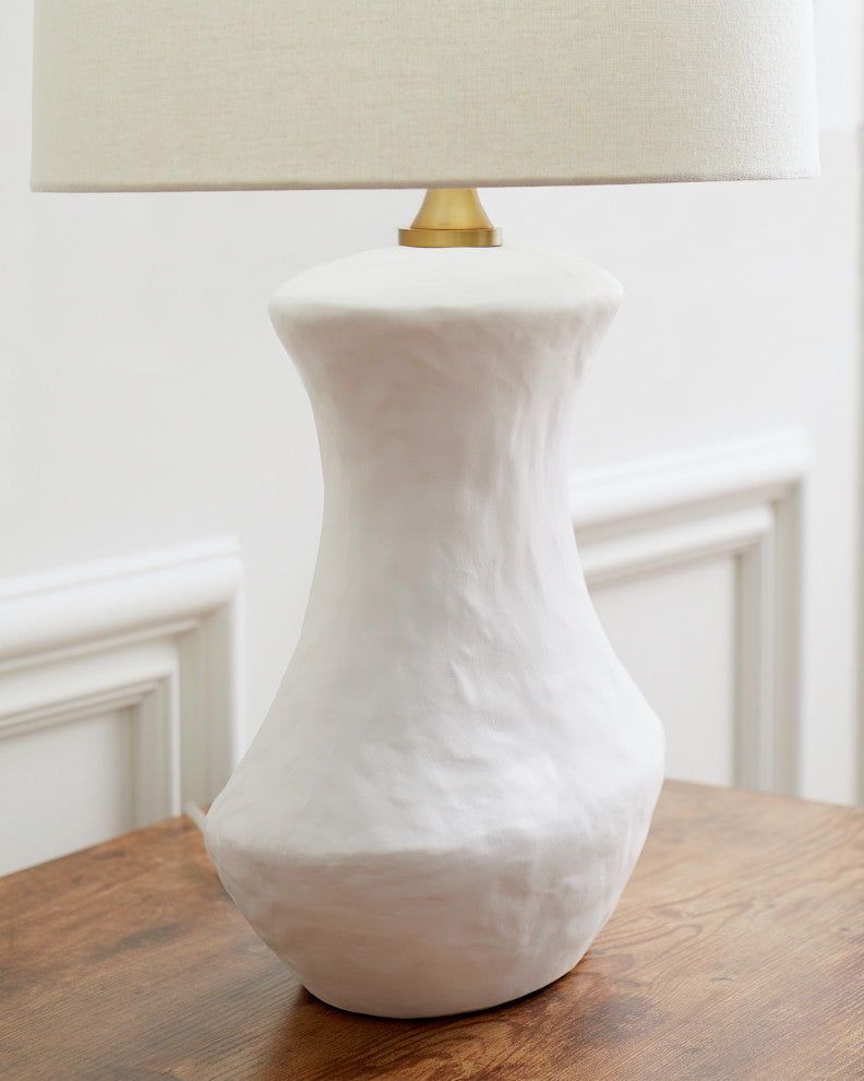 Bone Table Lamp, Matte White Ceramic