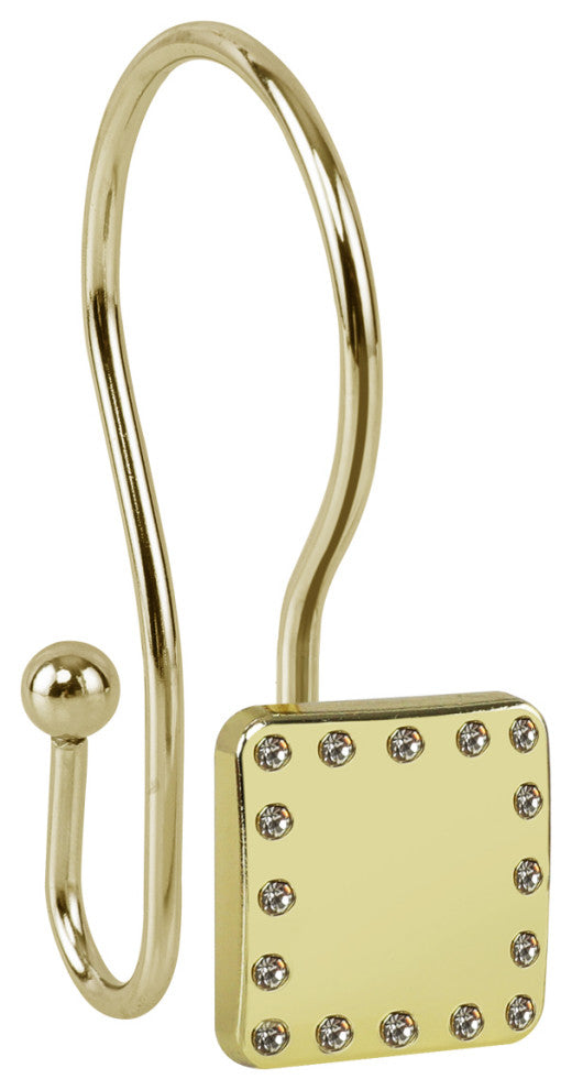 Utopia Alley Shower Hooks - Double Shower Curtain Rings for Bathroom, Gold