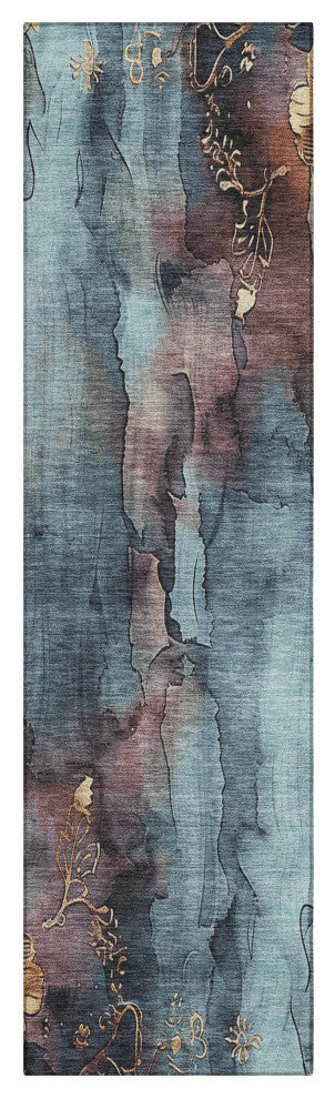 Machine Washable Indoor/Outdoor Chantille ACN1869 Blue 2'3" x 7'6" Runner Rug