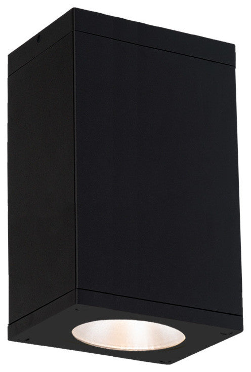 Cube Architectural 6" LED Flush Mount 3000K 90 CRI, Black