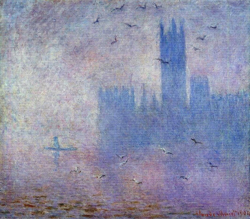 Claude Oscar Monet Houses of Parliament Seagulls Wall Decal Print