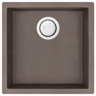 Transolid Zero 18"x18" silQ Granite Single Bowl Kitchen Sink, Espresso