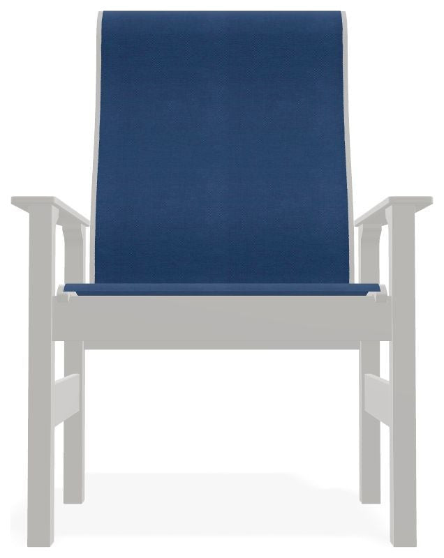 Leeward Sling Outdoor Armchair, Cobalt/Snow