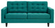 Teal Empress Upholstered Fabric Loveseat