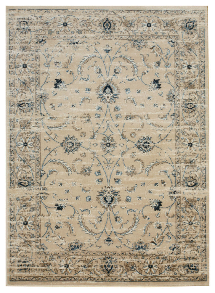 Beige Traditional Oriental Distressed Bohemian Isabella Area Rug