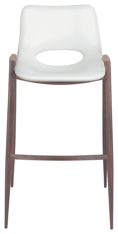 Set of Two White Retro Modern Funk Bar Chairs