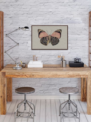 "Artsy Pink and Black Wings II" Floater Framed Painting Print, Canvas, 30"x20"