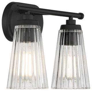 Chantilly 2-Light Bathroom Vanity Light, Matte Black